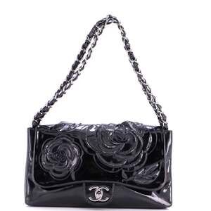Chanel Tweed Petals Camellia Flap Bag #249480C24B